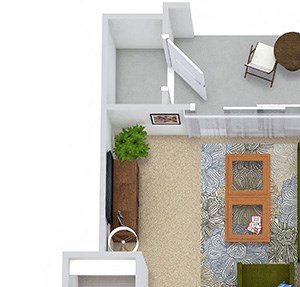 Avon 3D Avon 3D. 1 bedroom apartment. Kitchen with bartop open to living/dining rooms. 1 full bathroom. Walk-in closet. Patio/balcony.